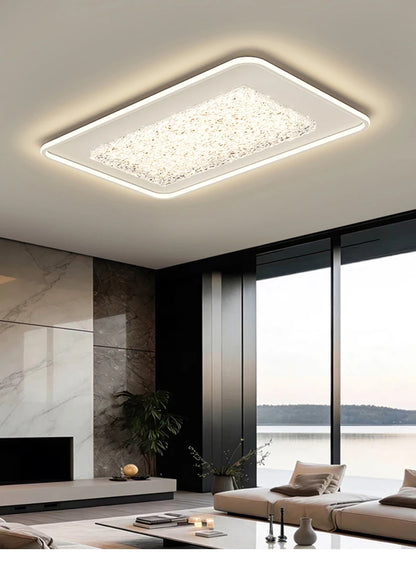 Modern Luxury Square LED Embedded Ceiling Light Round Crystal Inlaid Dimmable Bedroom Study Home Indoor Lighting Decoration Lamp