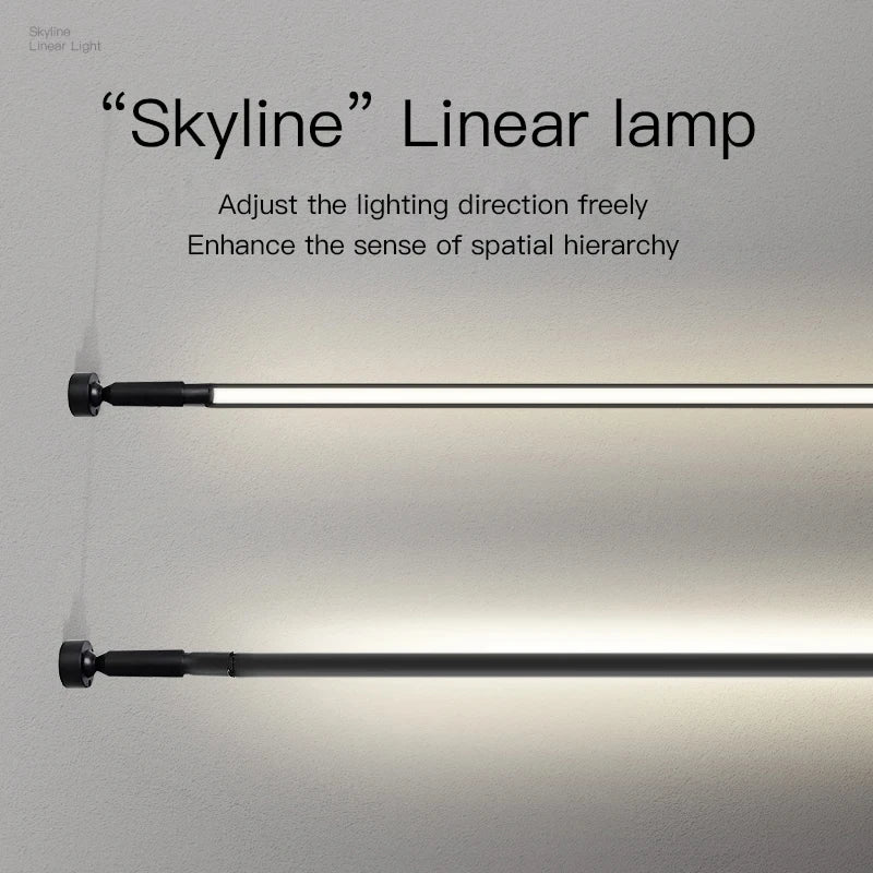 Diy Long LED Skyline Wall Light Steel Strip Luminous Linear No Main Light Decoration, Modern Minimalist Creative Exhibition Hall