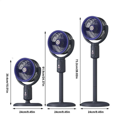 Vertical Fan 5-Speed Air Circulation Device With Timer Oscillating Adjustable Height Type-C Rechargeable Standing Fan For Beach
