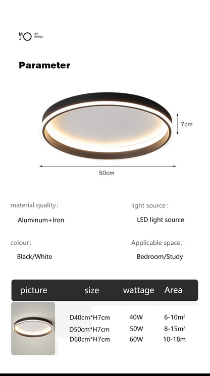 Simple Round Bedroom Led Ceiling Lights Modern Home Decor Lampen Nordic Living Room Lamp Lighting Minimalist Ins Room Study Lamp