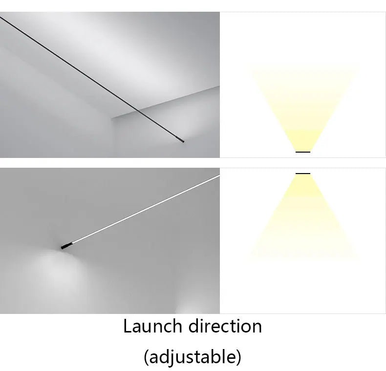 Modern Minimalist Wall Lamp Black White Skyline Linear LED Bar Strips Sconce Wall Light for Living DIY Background Decor