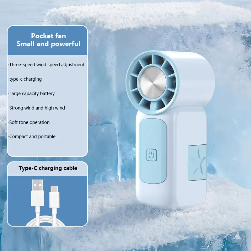 Lenovo High-Speed Strong Wind Handheld Mini Air Cannon Fan USB Rechargeable Portable Cooling Small Fan For Outdoor