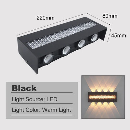 Outdoor Waterproof LED Wall Light IP65 Aluminum Simple Design Suitable for Corridor Garden Staircase Exterior Wall Bedroom Livin