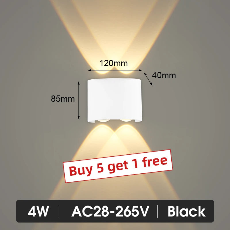 LED Wall Lamp Outdoor Waterproof IP65 Garden Lighting A85-265V Interior Wall Light Indoor For Bedroom Stairs Fixture Wall Lamps