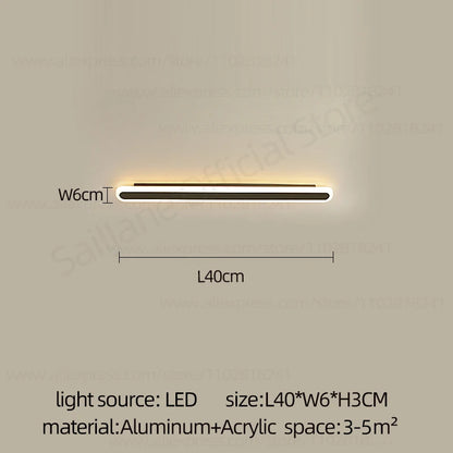 Modern Outdoor Long Strip LED Wall Lamp Waterproof IP65 Stair Wall Fitting Villa Living Room Corridor Lamp Courtyard Garden Lamp