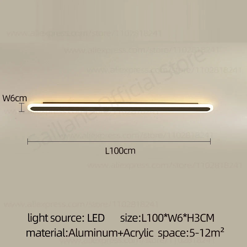 Modern Outdoor Long Strip LED Wall Lamp Waterproof IP65 Stair Wall Fitting Villa Living Room Corridor Lamp Courtyard Garden Lamp