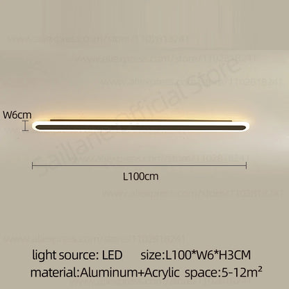 Modern Outdoor Long Strip LED Wall Lamp Waterproof IP65 Stair Wall Fitting Villa Living Room Corridor Lamp Courtyard Garden Lamp