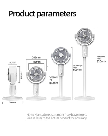 Electric Air Turbine Circulation Fan Floor-standing Fan Five-speed Adjustable Air Circulation Fan Adjustable Height Rechargeable