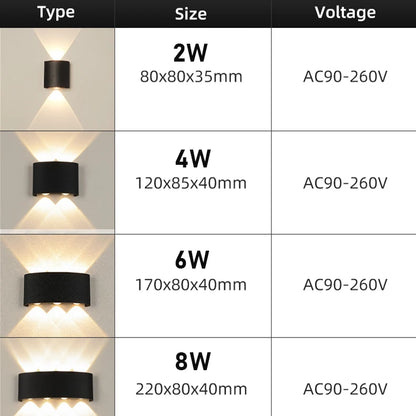 LED Wall Lamp Outdoor Waterproof IP65 Garden Lighting A85-265V Interior Wall Light Indoor For Bedroom Stairs Fixture Wall Lamps