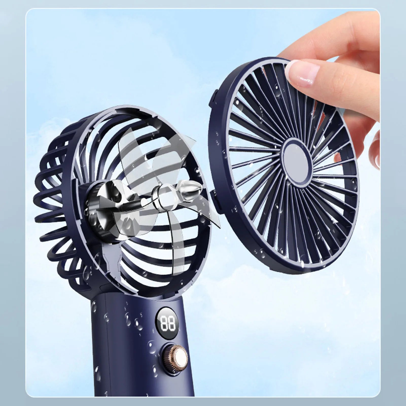 USB Rechargeable Mini Handheld Fan with 99 Adjustable Speeds Powerful Portable Personal Desk Fan for Home Office And Outdoor Use
