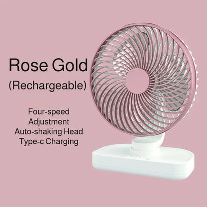 New oscillating electric fan 360-degree oscillation wireless charging air circulator fan multi-speed adjustable minimalist style