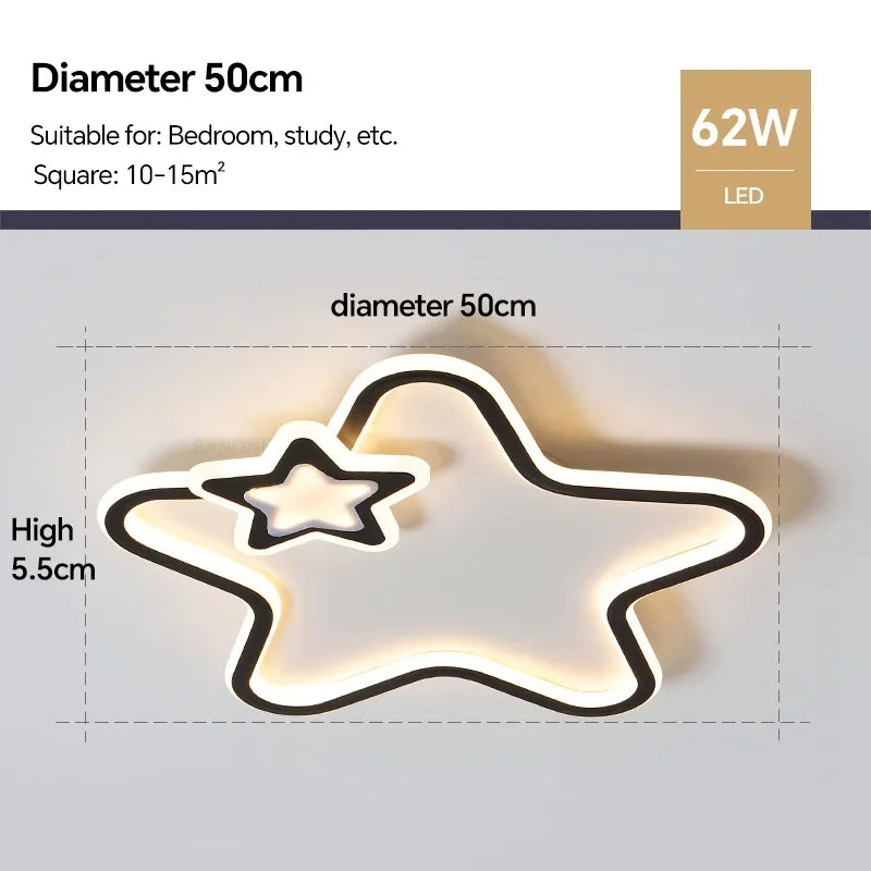 Modern Star LED Ceiling Lamp Cute Children bedroom ceiling lights Living Room Study Aisle Balcony Home Decor Lighting Fixture