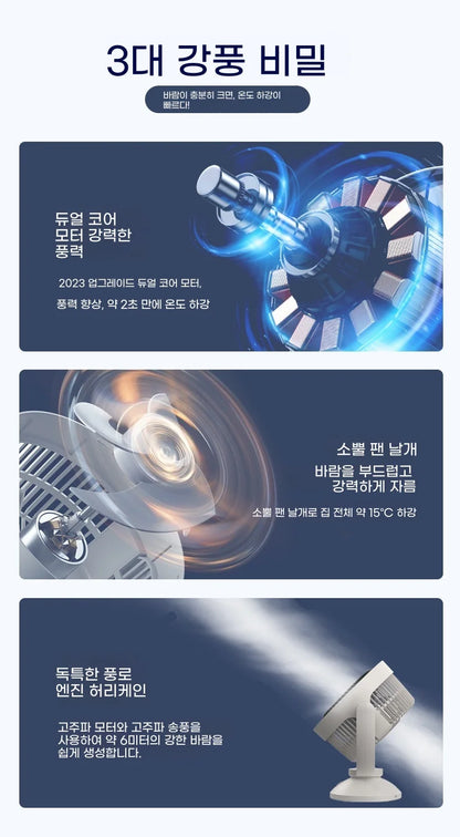 Portable Air Circulation Fan Rechargeable Oscillating 3 Blades Desktop Wall Mount Electric Fan LED Night Light Home Office Dorm