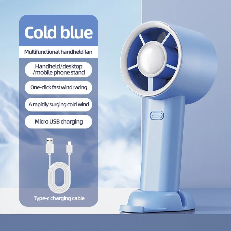 2026 Small Wind Cannon Turbine Outdoor Fan Portable USB Fast Charging Mini Handheld Fan Mute Highspeed Fan For Travel Outdoor