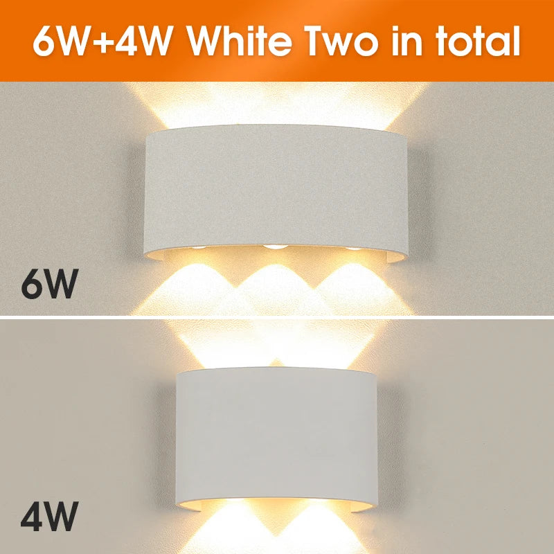 LED Wall Lamp Outdoor Waterproof IP65 Garden Lighting A85-265V Interior Wall Light Indoor For Bedroom Stairs Fixture Wall Lamps