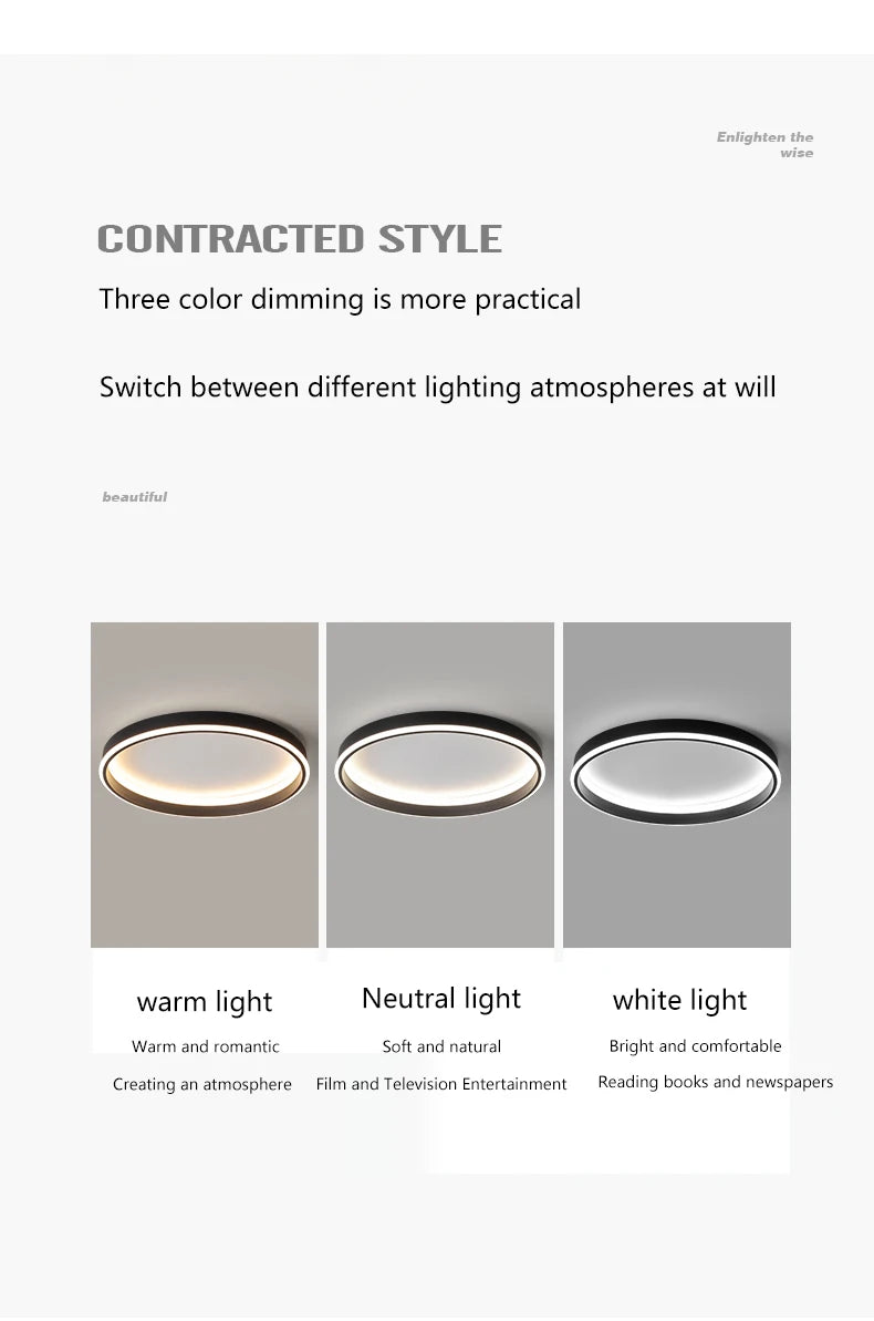 Simple Round Bedroom Led Ceiling Lights Modern Home Decor Lampen Nordic Living Room Lamp Lighting Minimalist Ins Room Study Lamp