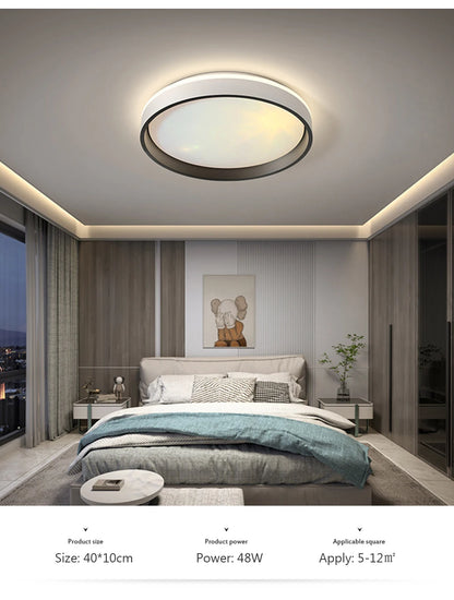 Modern LED Blue Sky Ceiling Lamp Smart Brightness Dimmable Round Ceiling light for Living Room Bedroom Kitchen Moon Lighting