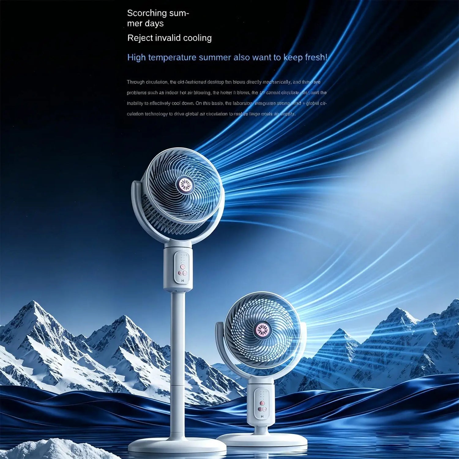 Tower Fan 5-Speed Air Circulation Device with Timer Oscillating Type-C Rechargeable Adjustable Height Standing Fan Tower for