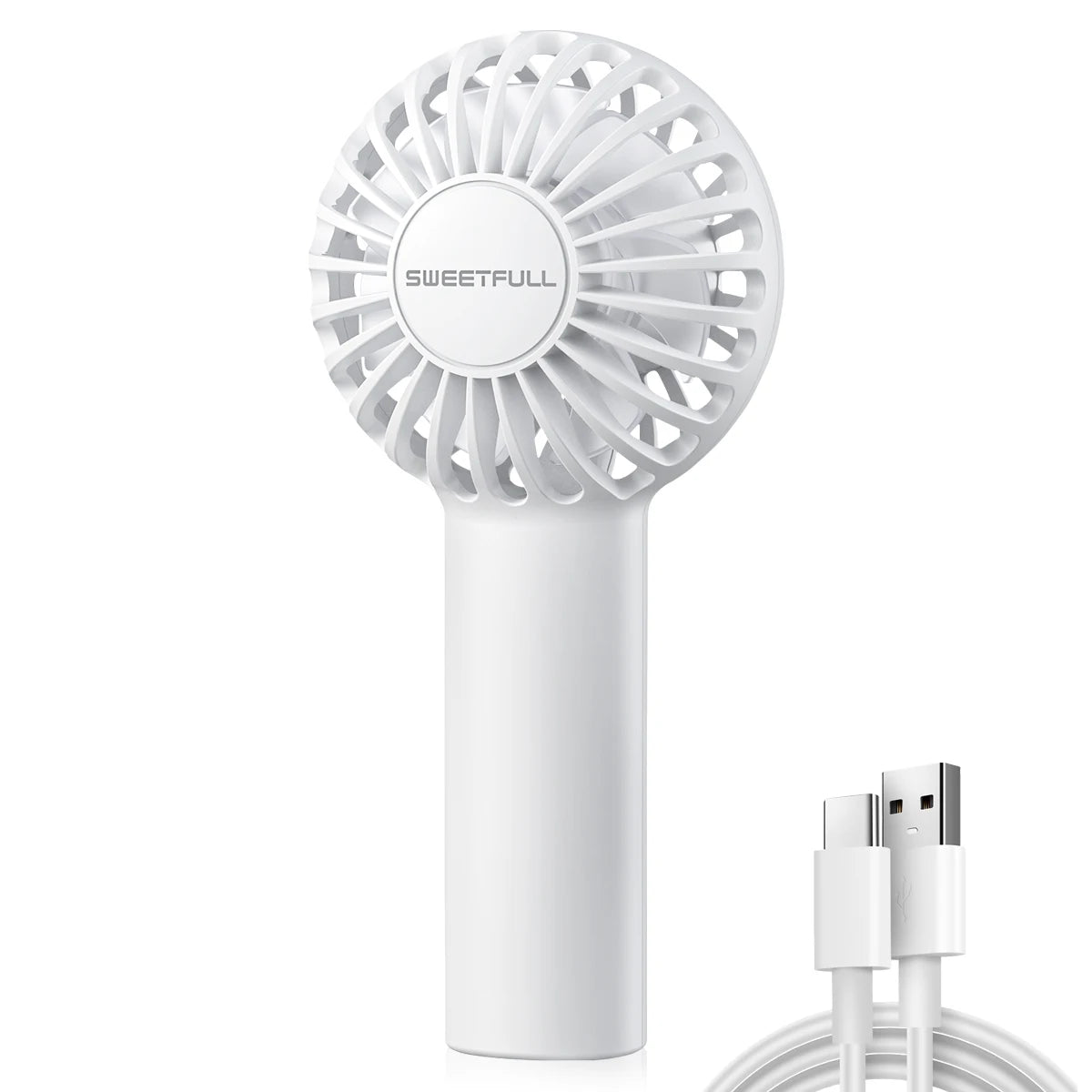 Mini Handheld Fan 3-Speed Portable Small Fan 2000mAh USB Rechargeable Handheld Fan Suitable for Outdoor Indoor Commuting