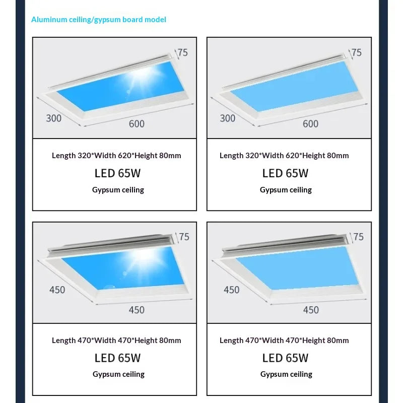 Blue Sky Light Ceiling Lamp for Bathroom Indoor Decor Panel Kids Room Lamp Kitchen Natural Lighting Surface Ceiling Chandelier