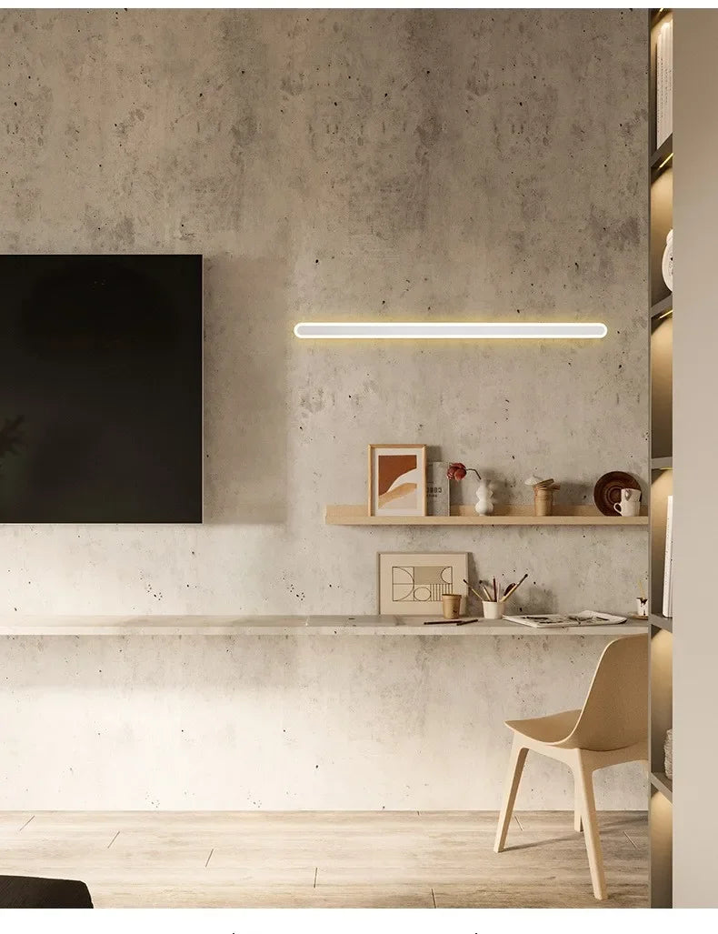 Modern Minimalist LED Strip Wall Lamp Interior Decorative Line Lamp Balcony Bedroom Living Room Lamp