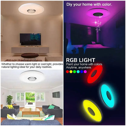 Smart Ceiling Lights Round Modern Ceiling Lamps RGB Dimming Home Lighting APP Bluetooth Music Light With Remote Control For Home
