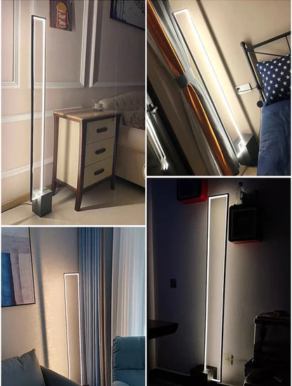 Nordic Simple Living Room Floor Lamp Modern Led Vertical Square Floor Light Bedroom Dimmable Indoor Lighting 2024 Led Luminairas