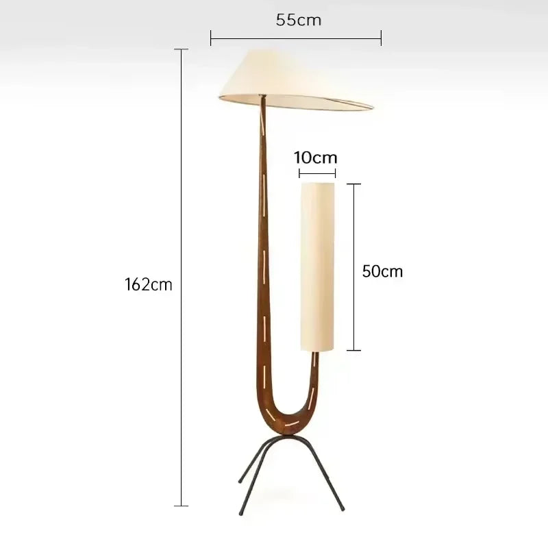 Nordic ARC Floor Lamp Retro Wooden Standing Lamp For Homestay Living Room Sofa Side Study Bedroom Bedside Reading Stand Lighting