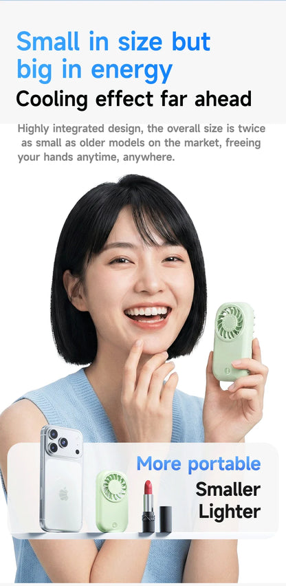 Portable Handheld Small Fan 5-speed Wind 1200mah Battery Capacity Mini USB Rechargeable Handheld Fan Suitable Outdoor