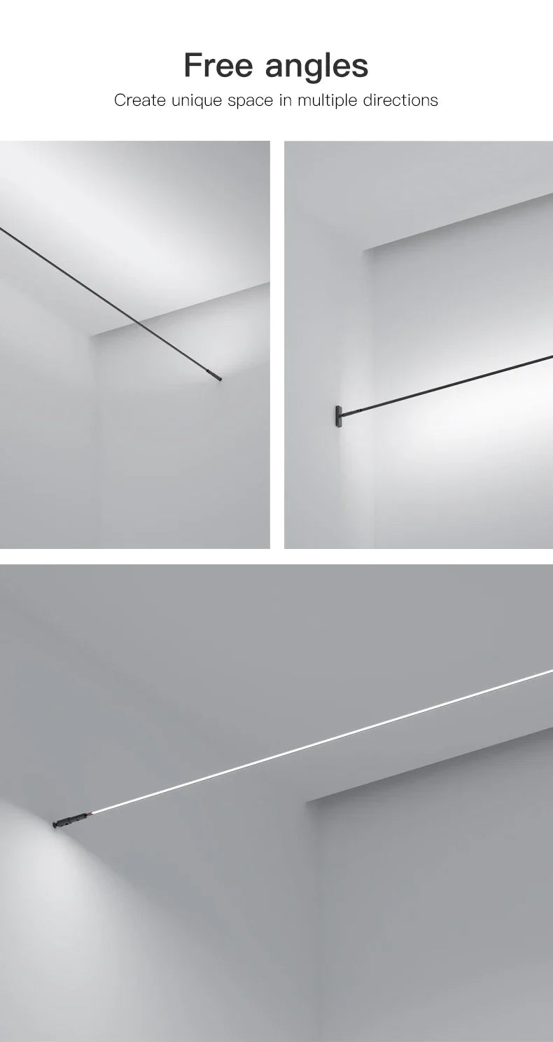 Diy Long LED Skyline Wall Light Steel Strip Luminous Linear No Main Light Decoration, Modern Minimalist Creative Exhibition Hall
