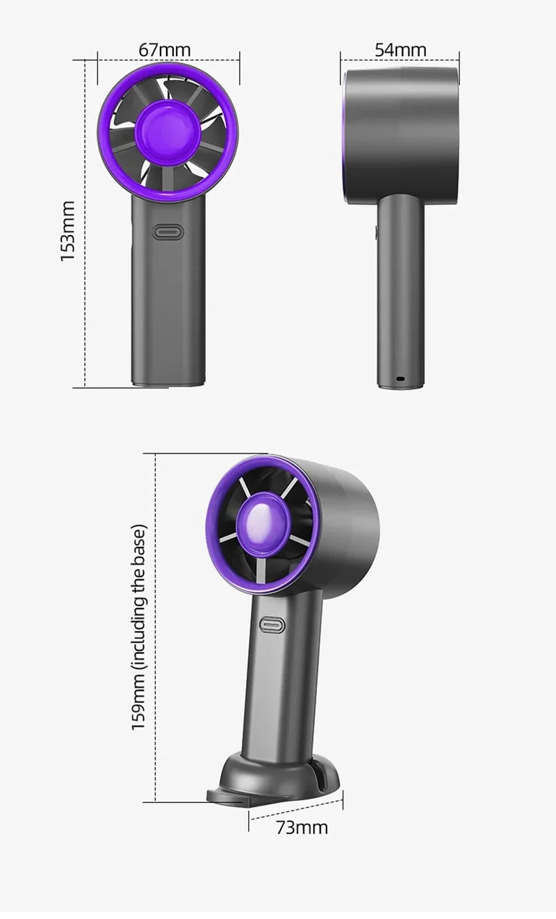 2026 Small Wind Cannon Turbine Outdoor Fan Portable USB Fast Charging Mini Handheld Fan Mute Highspeed Fan For Travel Outdoor