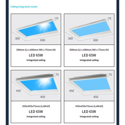 Blue Sky Light Ceiling Lamp for Bathroom Indoor Decor Panel Kids Room Lamp Kitchen Natural Lighting Surface Ceiling Chandelier