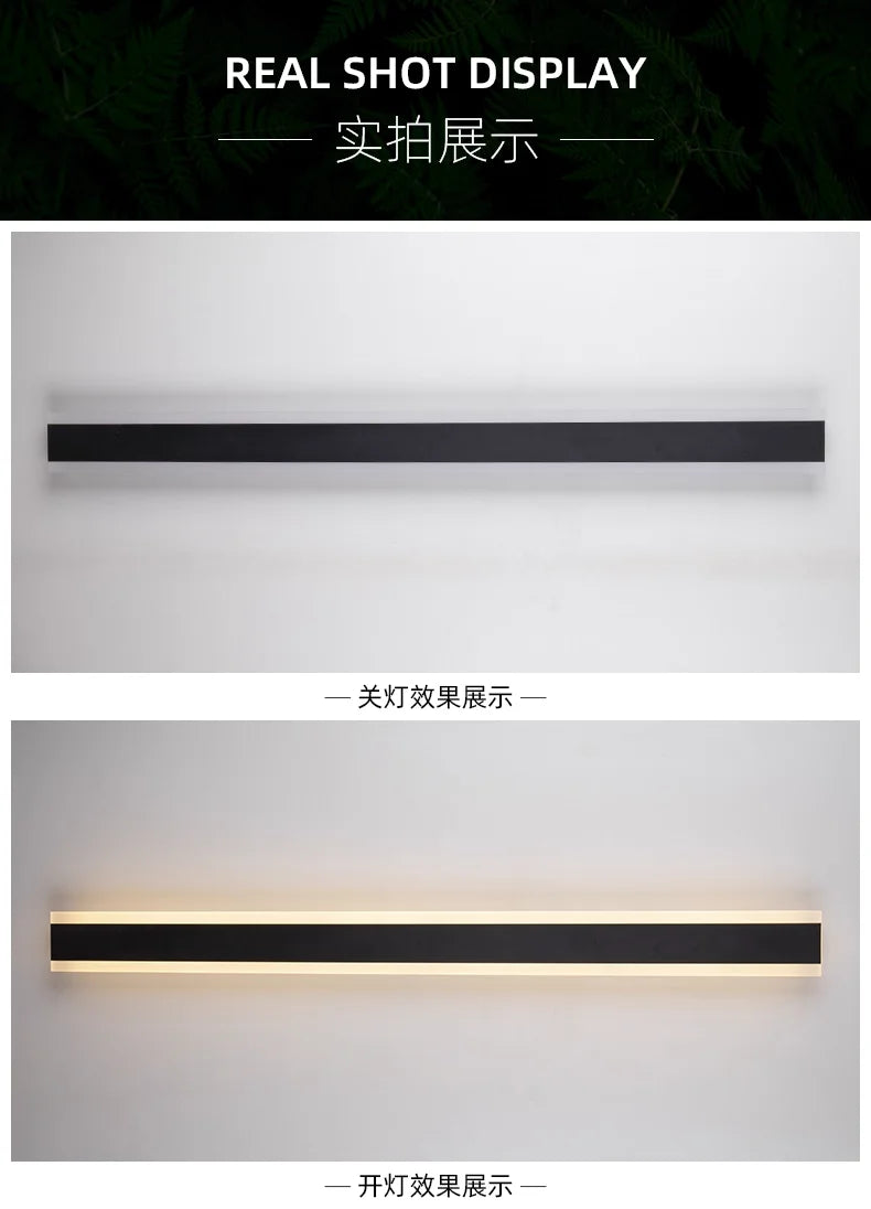 Outdoor Wall Lamps Waterproof Line Minimalist wall Lights Long Strip IP65 Garden park Decoration Villa Background Wall Lights