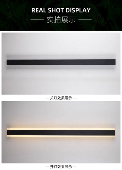 Outdoor Wall Lamps Waterproof Line Minimalist wall Lights Long Strip IP65 Garden park Decoration Villa Background Wall Lights