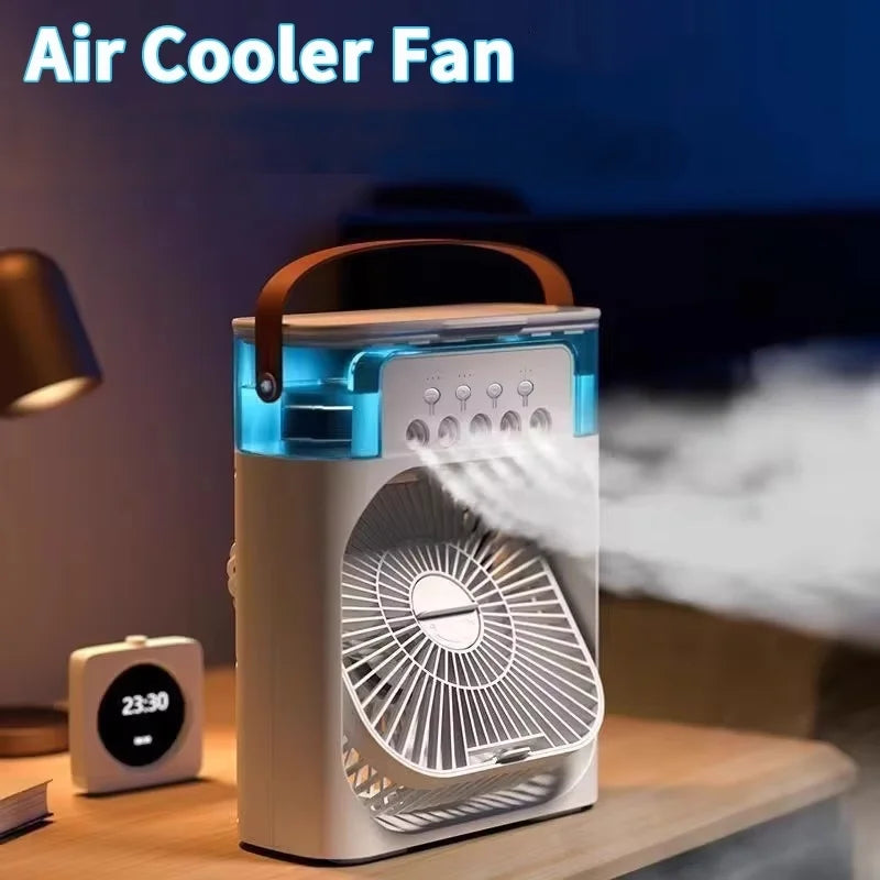 New 3 In 1 Fan AIr Conditioner Household Mini Air Cooler LED Night Light Portable Humidifier Air Adjustment Fan Office Home Fan