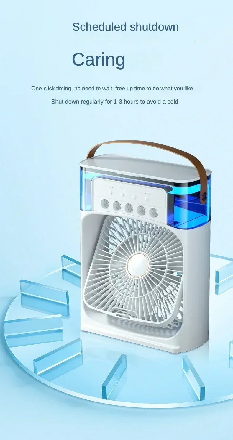 New Fan AIr Conditioner Household Mini Air Cooler LED Night Light Portable Humidifier Air Adjustment Fan Office Home Fan