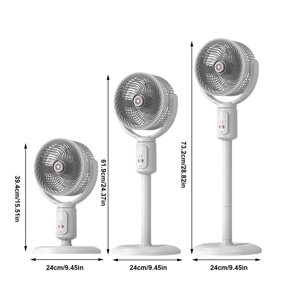 Vertical Fan 5-Speed Air Circulation Device With Timer Oscillating Adjustable Height Type-C Rechargeable Standing Fan For Beach