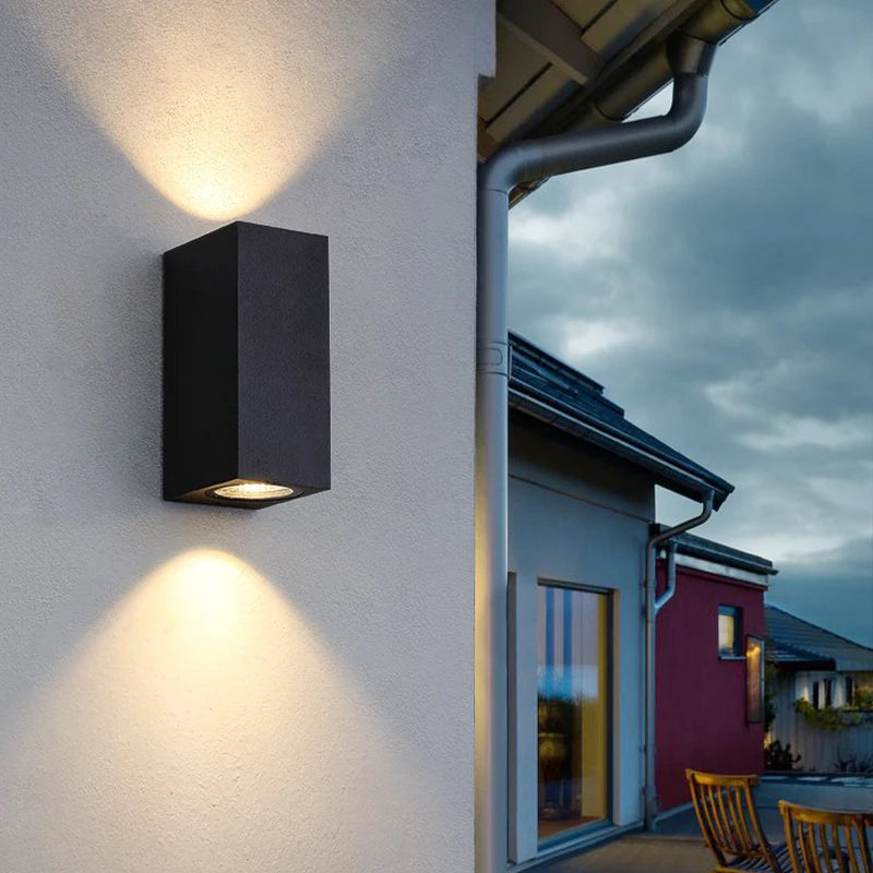 Waterproof LED Outdoor Wall Lamp IP65 Upper Lower Lighting Porch Garden Lamp Indoor Bedroom Bedside Home Decor Wall Light