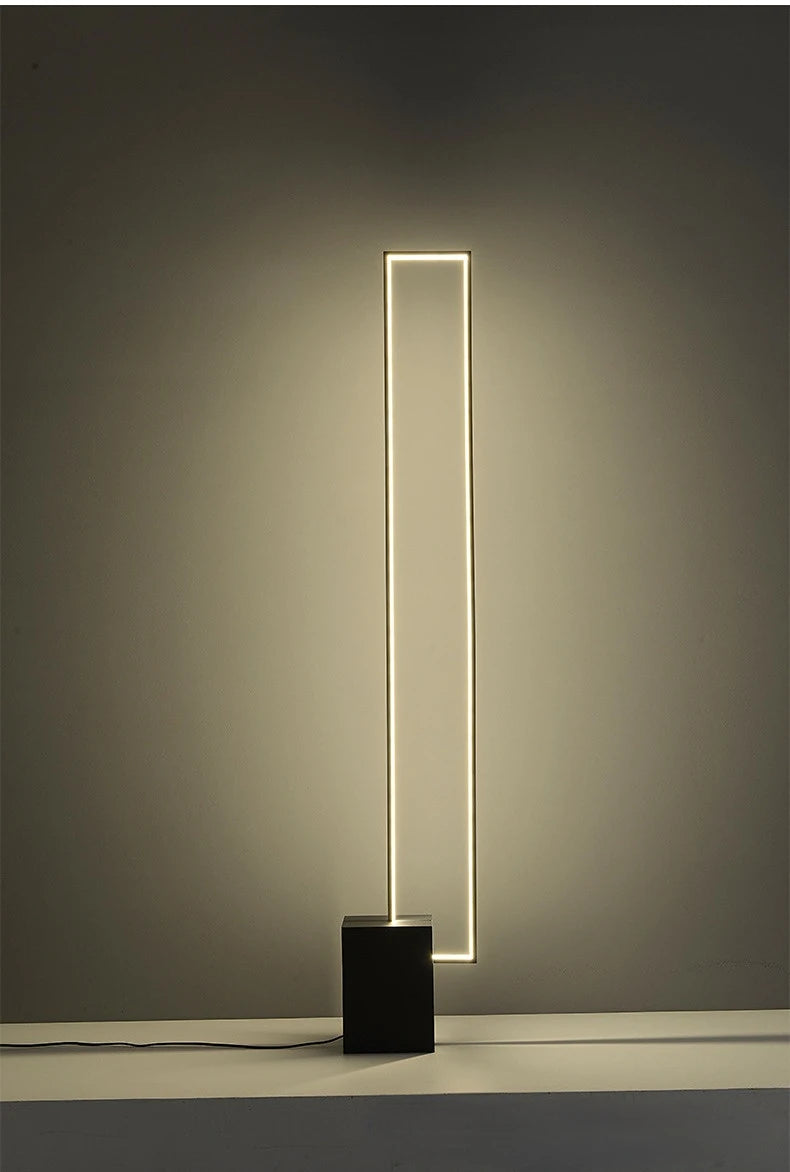 Nordic Simple Living Room Floor Lamp Modern Led Vertical Square Floor Light Bedroom Dimmable Indoor Lighting 2024 Led Luminairas