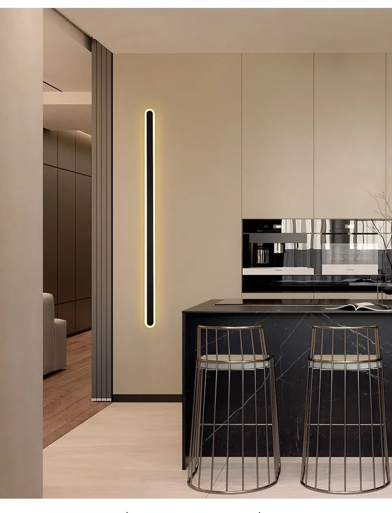 Modern Minimalist LED Strip Wall Lamp Interior Decorative Line Lamp Balcony Bedroom Living Room Lamp