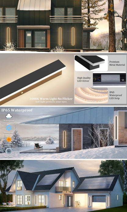 Waterproof Wall Lamp LED Outdoor Garden Wall Lamps Stair Garden Lamp Living Room Bedroom Ip65 Black Wall Lights