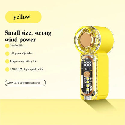 USB-charged high-speed mini handheld fan, portable for outdoor travel