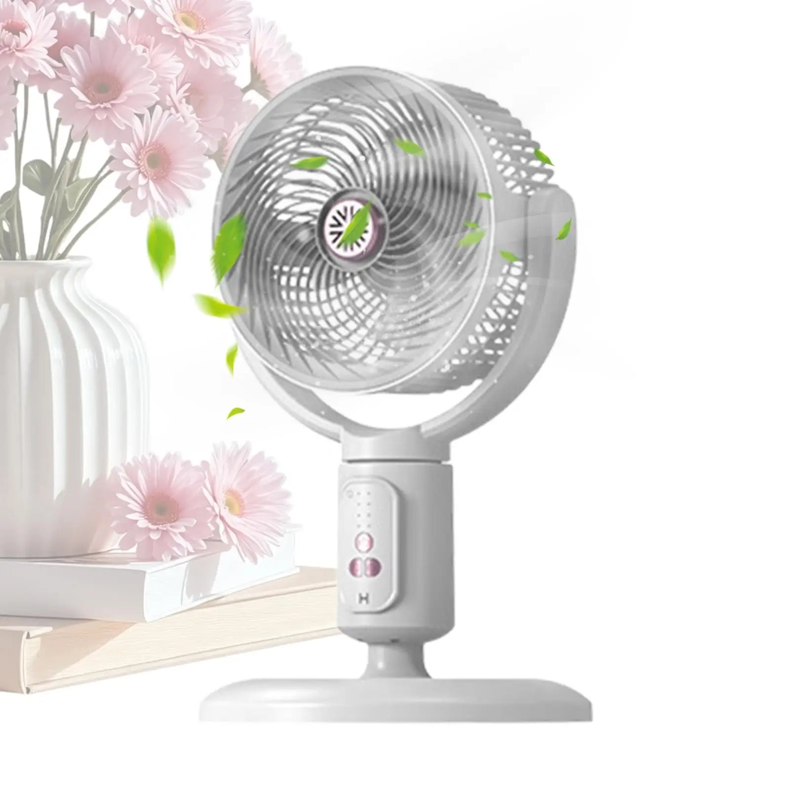 Vertical Fan 5-Speed Air Circulation Device With Timer Oscillating Adjustable Height Type-C Rechargeable Standing Fan For Beach