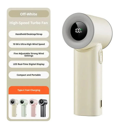 Mini Wind Cannon Handheld Fan USB Rechargeable Portable High Speed Fan for Outdoor Pocket Small Fan