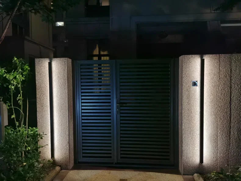 Modern Outdoor Waterproof LED Wall Lamp IP65 Linear Strip Lighting for Porch Garden Garage Staircase Bedroom Home Decoration