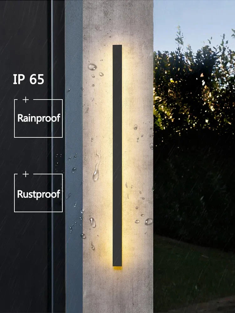 Modern Outdoor Waterproof LED Wall Lamp IP65 Linear Strip Lighting for Porch Garden Garage Staircase Bedroom Home Decoration