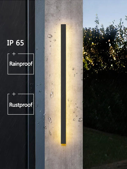 Modern Outdoor Waterproof LED Wall Lamp IP65 Linear Strip Lighting for Porch Garden Garage Staircase Bedroom Home Decoration