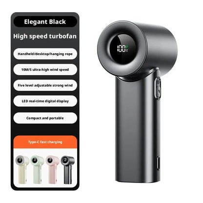 Mini Wind Cannon Handheld Fan USB Rechargeable Portable High Speed Fan for Outdoor Pocket Small Fan