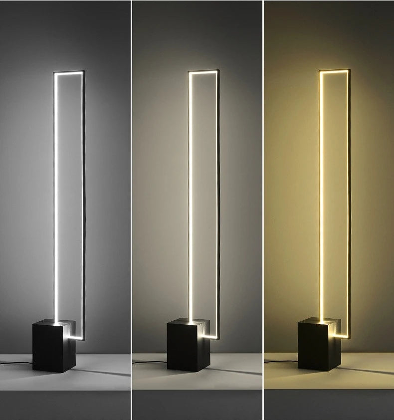 Nordic Simple Living Room Floor Lamp Modern Led Vertical Square Floor Light Bedroom Dimmable Indoor Lighting 2024 Led Luminairas