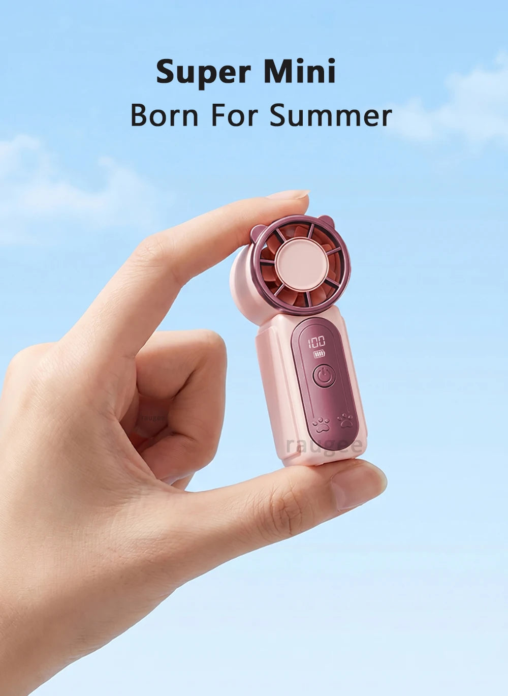Mini Portable Fan High Speed 100 Wind Electric Handheld Fan USB Rechargeable Small Desk Fan for Outdoor Camping Pocket Hand Fan